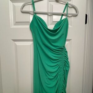 Zara Green summer cinch dress!
